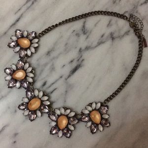 Dramatic Floral Crystal Statement Necklace